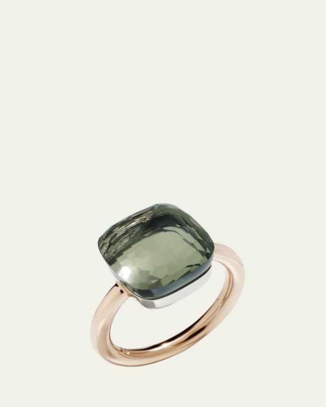 Nudo Rose Gold & Prasiolite Grande Ring, Size 51
